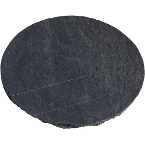 Runde Schiefer-Trittplatte in Graphit-Schwarz, Ø 40 cm, für Gartenwege.