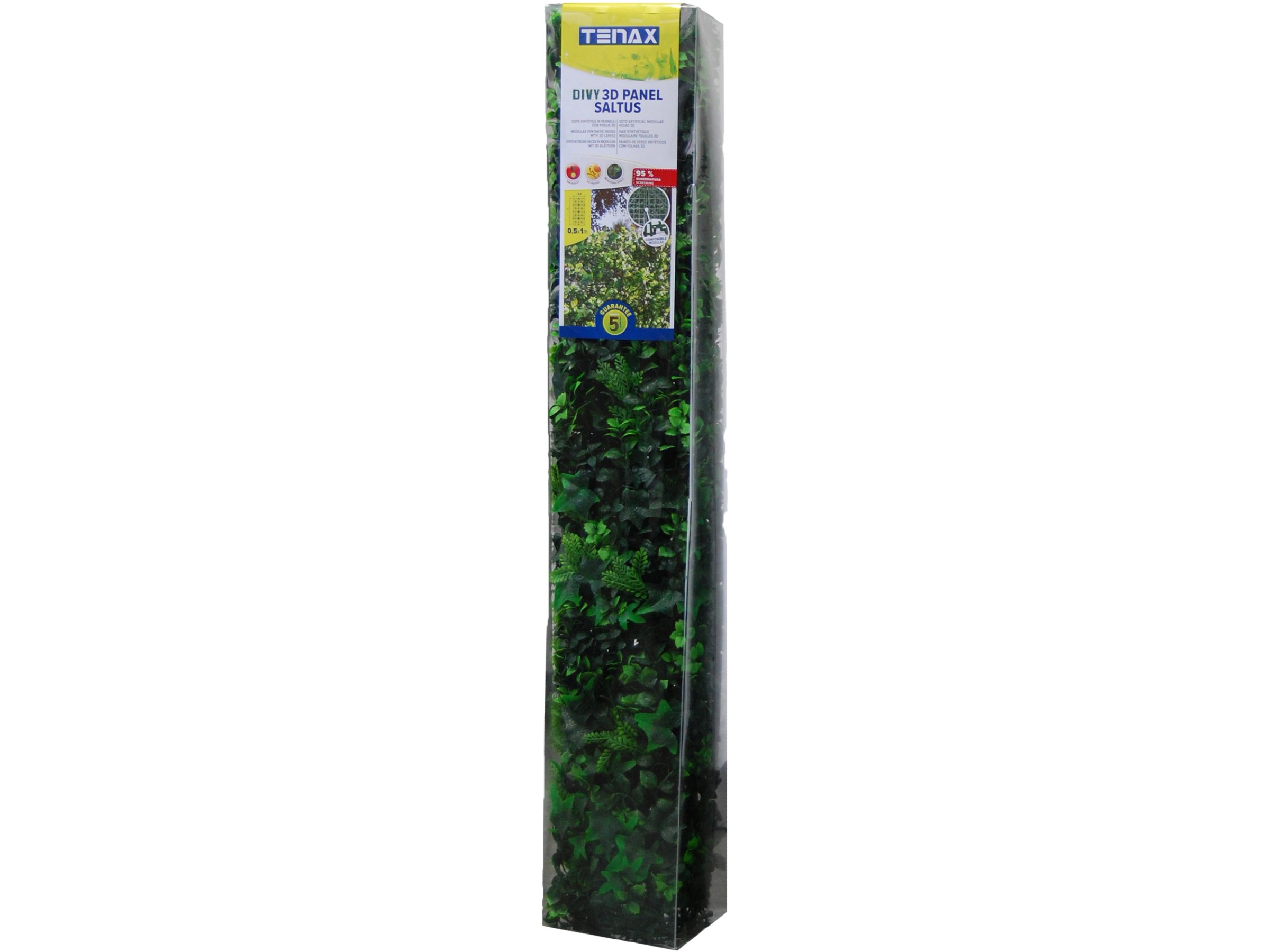 Tenax Künstliche Hecke – Divy Grün, 1 X 2 M | Ausziehbares Rankgitter, 3D-Blätter, UV-beständig, Für Innen & Außen