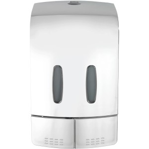 Wenko Desinfektionsmittel- und Seifenspender Tartas 2-Kammer Chrom