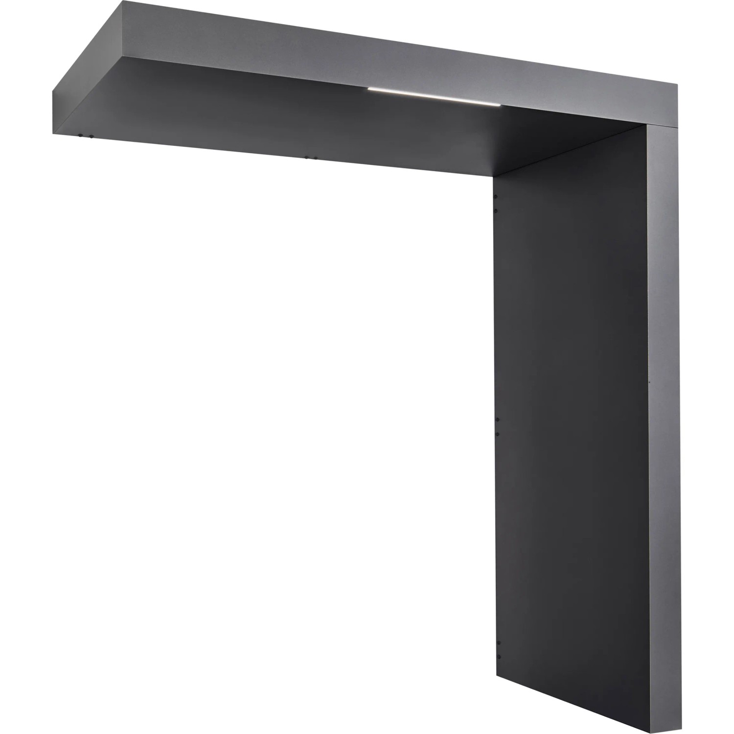 Gutta Rechteckvordach BS PLUS, Anthrazit, 200x90 cm, rechte Seite. Modernes Design mit LED-Beleuchtung.