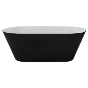 Jet-Line Badewanne Design LAUSANNE II Schwarz Freistehend 170 x 80 cm