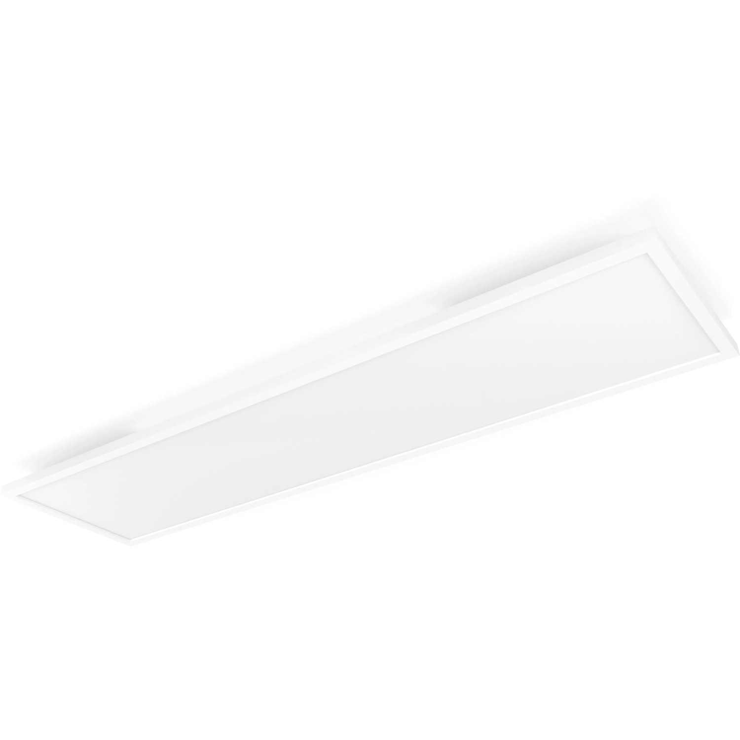 Weißes Philips Hue Aurelle LED-Panel, 4,6x120x30cm, 4200lm, für Deckenmontage.
