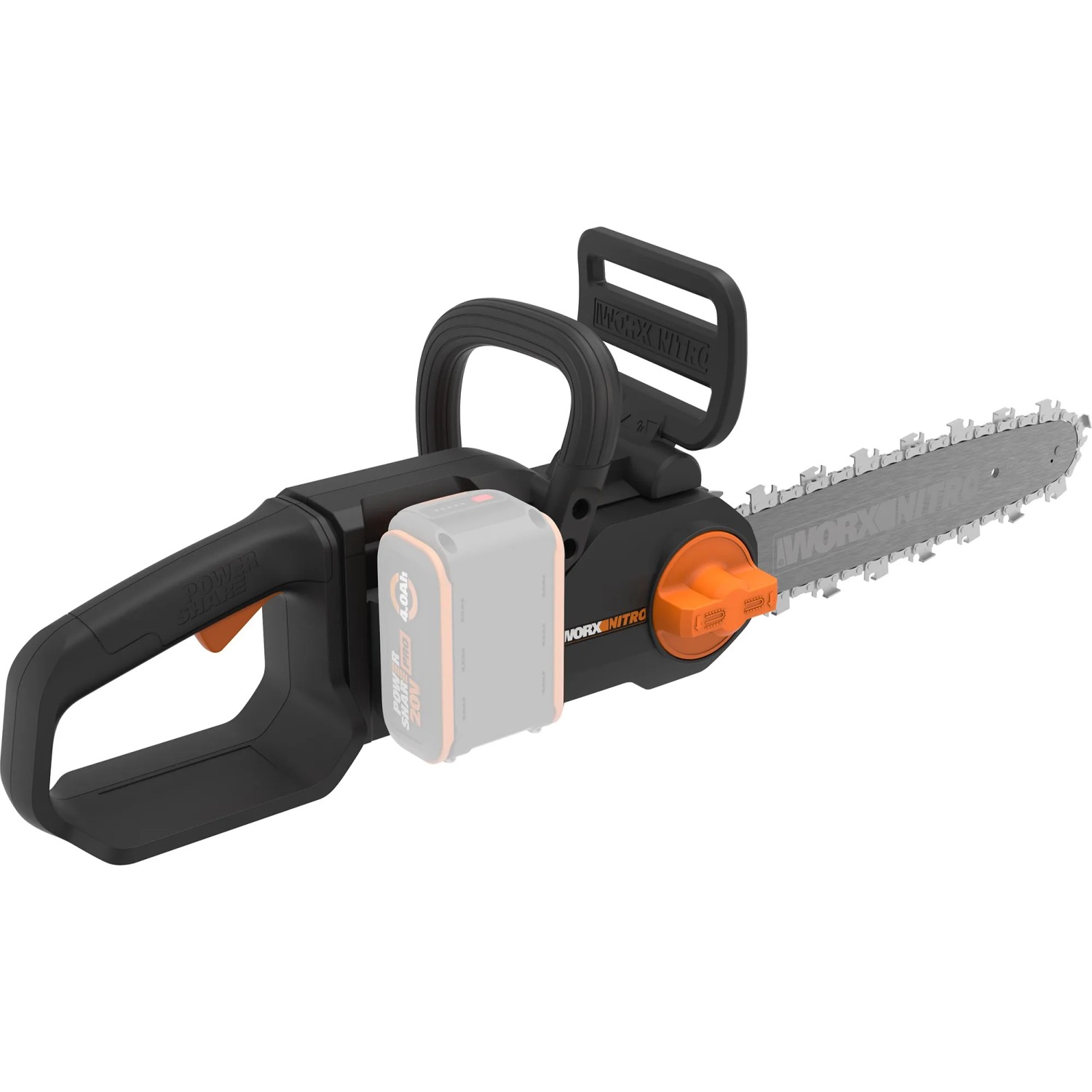Worx Nitro 20 V Akku-Kettensäge WG350E.9 ohne Akku und Ladegerät.