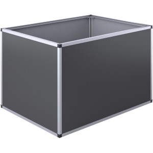 KGT Aluminium-Hochbeet, 91x205x91 cm, anthrazit. Robustes Metall-Hochbeet für Garten und Terrasse.
