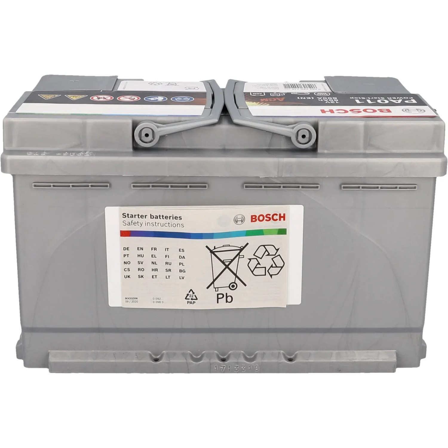 Bosch PowerLine AGM 80Ah Autobatterie für zuverlässige Startleistung.