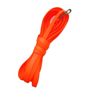 Leuchtorange Heim Hunde-Suchleine BioThane, 5 m lang, mit Karabinerhaken.