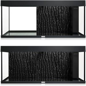 Juwel Strukturrückwand STR 600 im Aquarium, Rindenoptik, schwarz.