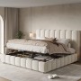 okwish Polsterbett 160x200cm mit Großem Stauraum Schlafzimmer Weiß ohne Matratze_2