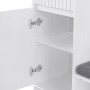 okwish Garderoben Set mit Sitzbank 4 Haken Türen Schubladen 100x180x35cm Weiß_8