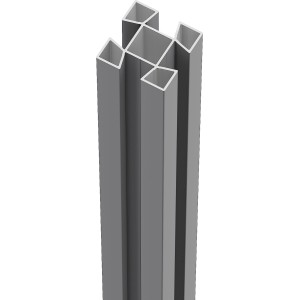 ZacAlu Aluminium-Zaunpfosten Silbergrau 7,3 cm x 7,3 cm x 194 cm