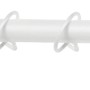 Ausziehbare, weiße Gardinenstange (Ø 16mm) mit Ringen und Endstücken, Komplett-Set für Gardinen.