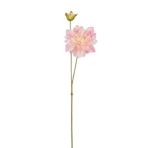 Rosa-cremefarbene Kunstpflanze Dahlie, 64 cm hoch, für Deko und Arrangements.