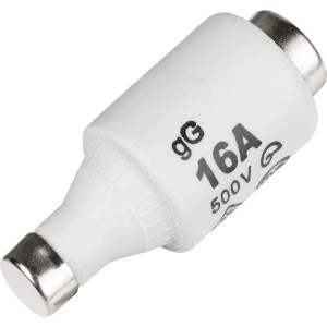 Weiße Schmelzsicherung DII/E27, 16A träge, 5er-Pack für den Schutz von Stromkreisen.