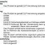 Informationen zur Einstufung und Kennzeichnung gemäß CLP-Verordnung.