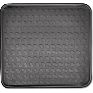 Schwarze Cartec Kofferraum-Schalenmatte, 90x100 cm, rutschfest und ölresistent.