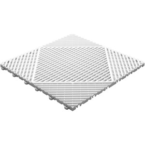 Weiße Florco Kunststoff-Klickfliese classic, 40x40 cm, für Balkon, Terrasse & Garten.