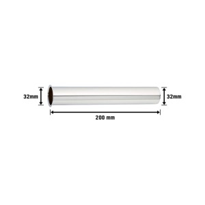 Verchromtes Tauchrohr, Ø 32 mm, 200 mm lang, zur Siphonverlängerung.