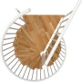 Minka Spindeltreppe Spiral Smart, Eiche/Weiß, Ø140cm, Aufsicht. Innentreppe mit Holzstufen und weißem Geländer.