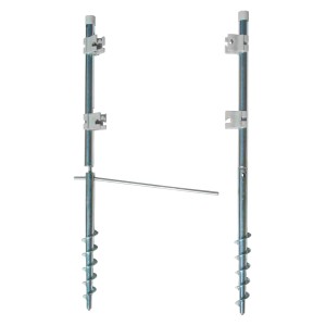 Floracord Paravent Erdanker mit Schraube für Rasen, verzinkt, mit Verbindungsrohren und Clips.