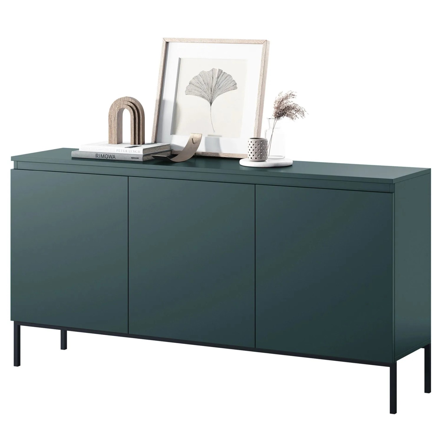Selsey Sideboard Bemmi 150 cm Dunkelgrün mit Schwarzen Beinen_4