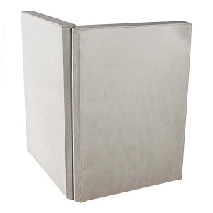 L-Stein Eckelement Set, 2-teilig, 80x99x99x12 cm, grau, für Mauersysteme und Einfassungen.