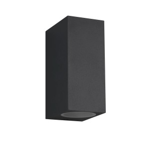 Eckige, anthrazitfarbene Trio Außenwandleuchte Roya für Fassaden und Eingangsbereiche.