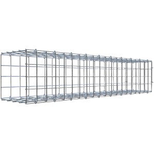 Gabiona Anbaukorb Typ 2, 20x100x20cm, Maschenweite 5x5cm, aus verzinktem Drahtgitter.
