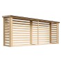 TIMBELA Brennholzregal M203 aus Holz mit Pultdach, ideal zur Lagerung von Kaminholz.