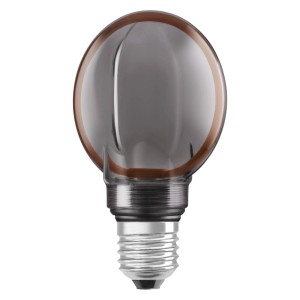 Osram LED-Lampe E27 Globe G80, 4W, 1800K, Ø 8cm. Dekorative Lampe mit O-Form Filament.