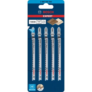 Bosch Expert T308BO Stichsägeblätter für Holz, 5 Stück, für saubere Schnitte.