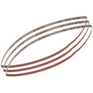 LUX Schleifband-Set, 3-teilig, 6x457 mm, verschiedene Körnungen für Elektrofeile.