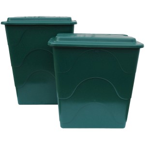 Regentonne Eckig 300 l mit Deckel und Hahn 95 cm x 78 cm x 58 cm