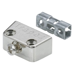 Hettich Verbindungsbeschlag "Trapez" Zinkdruckguss vernickelt 4 Stück