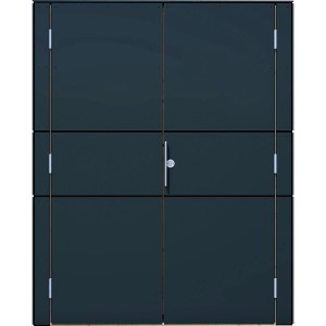 Bertilo Gartenschrank HPL Highboard, anthrazit, mit Doppeltür und Griff.