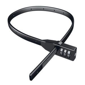 Schwarzes Basi Kabelbinder Schloss KBS 50 mit 3-stelliger Zahlenkombination.