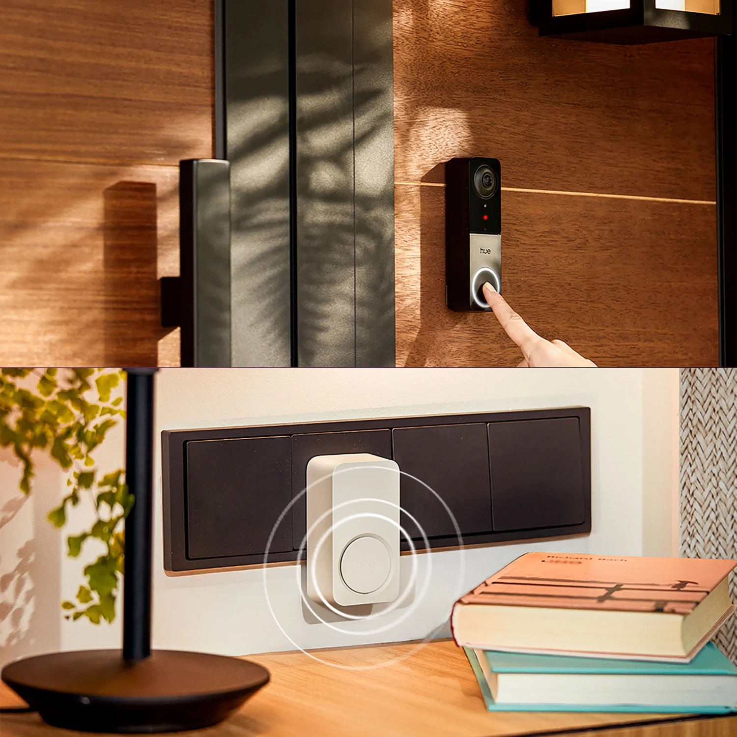 Philips Hue Secure Indoor Sirene in Weiß mit Türklingel und akustischem Signal.