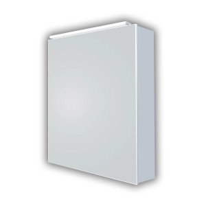DSK Spiegelschrank Aluminio Vegas, Alufarben, 50 cm breit. Bad Spiegelschrank mit Beleuchtung.