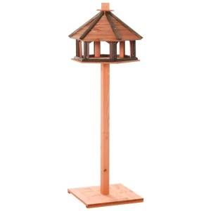 PawHut Vogelhaus aus Tannenholz mit hexagonalem Dach und stabilem Stand. Ideal als Futterhaus für Wildvögel.