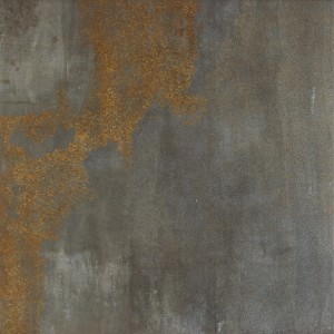 Metallisch-dunkle Bodenfliese Metallica, 60x60 cm, teilpoliert, für Innenräume.