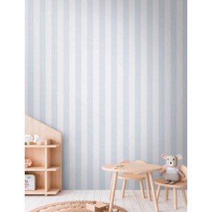 A.S. Creation Vliestapete Streifen hellblau im Kinderzimmer.