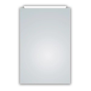 DSK Spiegelschrank Aluminio Vegas, Alufarben, 40 cm breit, mit Kranzbeleuchtung.