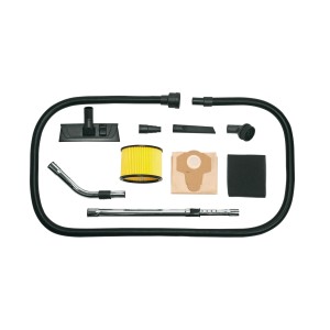 Zubehör für Einhell Nass- und Trockensauger TE-VC 2230 SA: Düsen, Filter, Saugrohr und Schlauch.