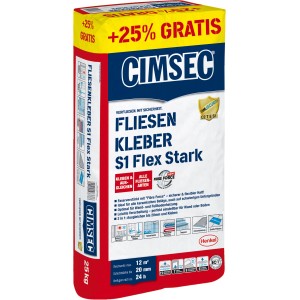 Cimsec Fliesenkleber S1 Flex stark 20+ 5 kg gratis
