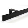 Schwarze 1-läufige Gardinenschiene Loft aus Aluminium mit Wandhalterung. Moderne Vorhangschiene für Dekoartikel.