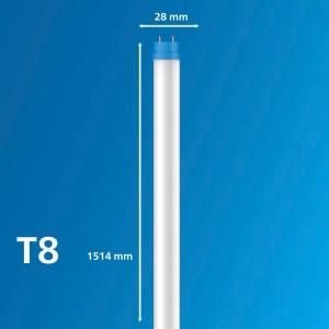 Philips LED Röhre T8, 1500mm, 25,9W, kaltweißes Licht für Arbeitsbereiche.