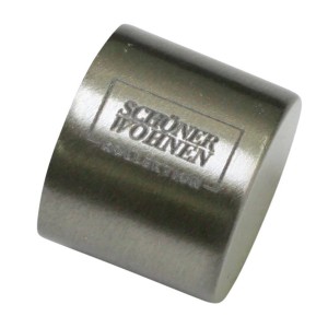 Schöner Wohnen Endkappe Leon, Edelstahl-Optik, für Gardinenstange Ø 20 mm.