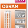 Osram LED-Lampe E14, 7,5W, dimmbar, warmweiß. Klare T-Form für Designerleuchten.
