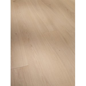 Parador Parkett 3060 Eiche Weiß, matte Landhausdiele. Helles, lackiertes Echtholz mit Fugen.