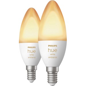 2er-Pack Philips Hue E14 LED-Kerzen, White Ambiance, 470 lm. Smarte Beleuchtung für Ihr Zuhause.