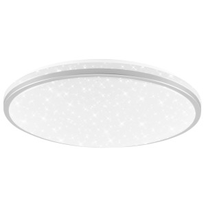 Weiße Brilo LED Deckenleuchte mit Sternenhimmel-Effekt, 33 cm Durchmesser.